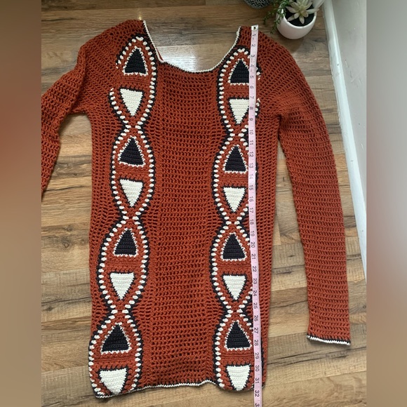 Volcom Copper Geo Crochet Sweater Dress Size-S Excellent Preloved Condition - Picture 15 of 16